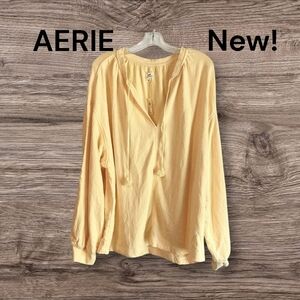 New! Aerie Sweatshirt XL – Butter Yellow Cozy Vibes